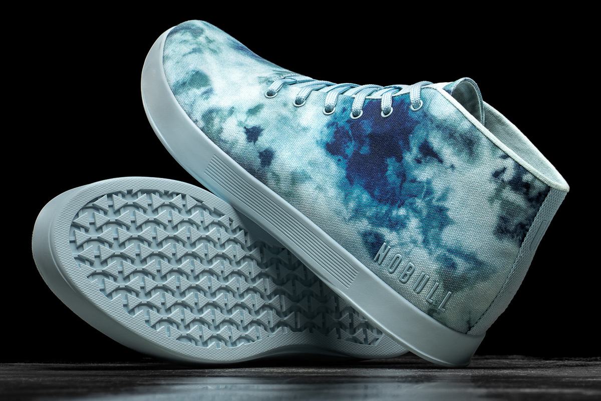 Nobull Tie-Dye Canvas Mid Men's Trainers Mint | Australia (XG6582)